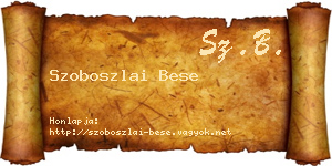 Szoboszlai Bese névjegykártya